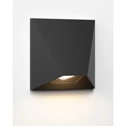ledscom.de Treppenlicht FOVA, schwarz – Wandeinbauleuchte für Standard-Unterputzdosen, aus Aluminium, mit GU9 Fassung, modernes Downlight für innen