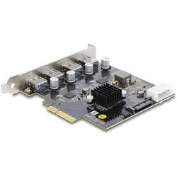 Delock PCI-E x4 Karte zu 4 x USB-A 10 Gbps Dual Channel, Kontrollerkarte