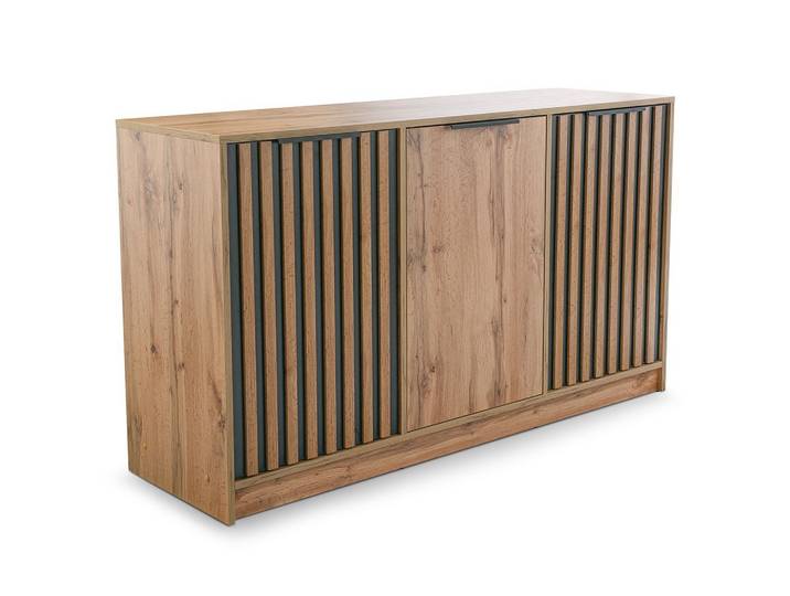 KOMMODE GAREN 138/81/41cm mit Schubladen 3 Türen Eiche Wotan