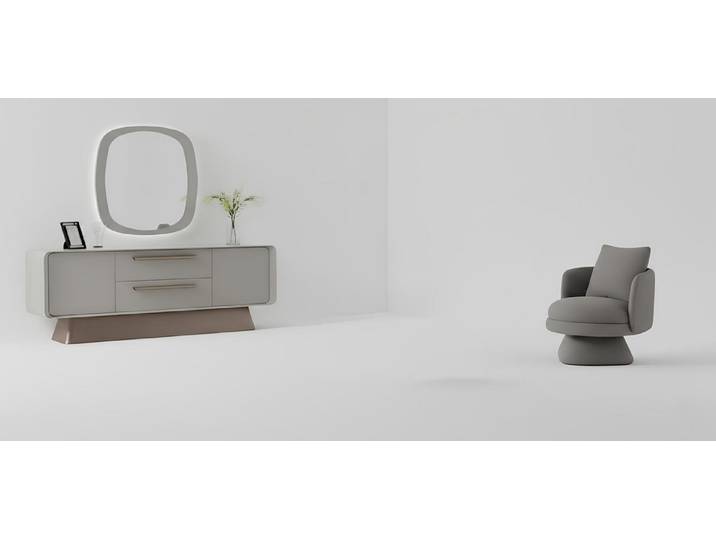 JVmoebel Kommode Wohnzimmer-Set Sessel Unterer Block Oberer Block Weiß Moderner Stil (3 St), Made in Europa