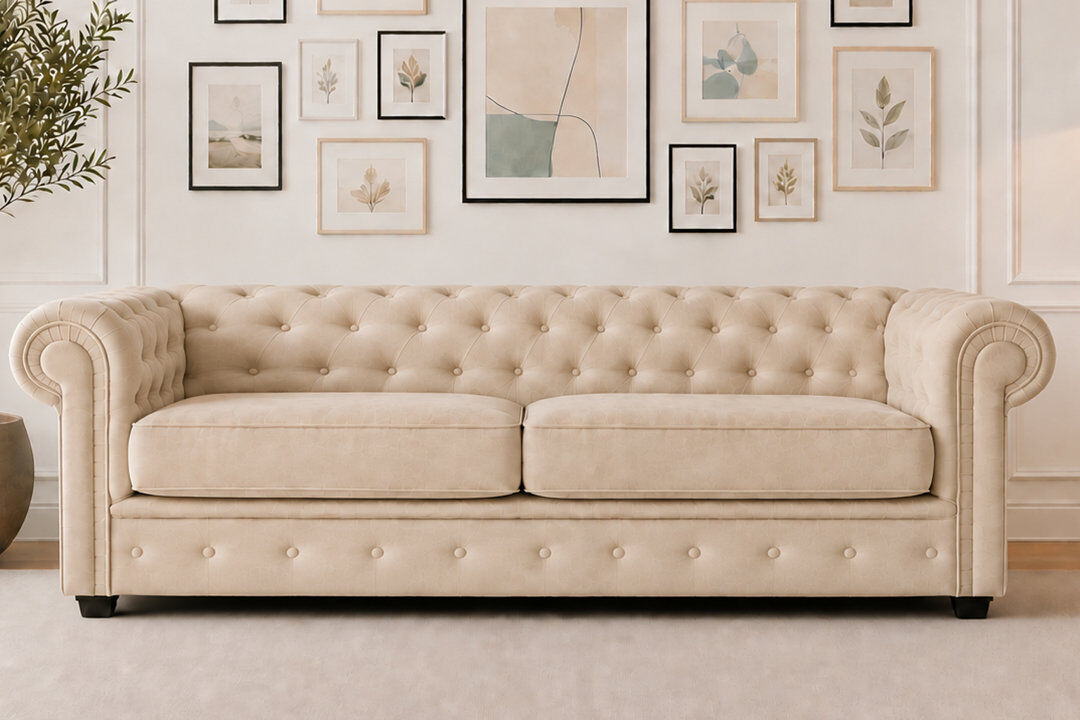 Lark Manor Allegra 3 Seater Chesterfield Sofa Bed Dark Grey 3