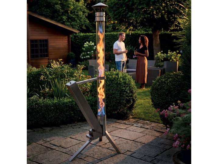Pelletfackel für den Garten, 4 kW, 44,8 x 34 x 132,2 cm