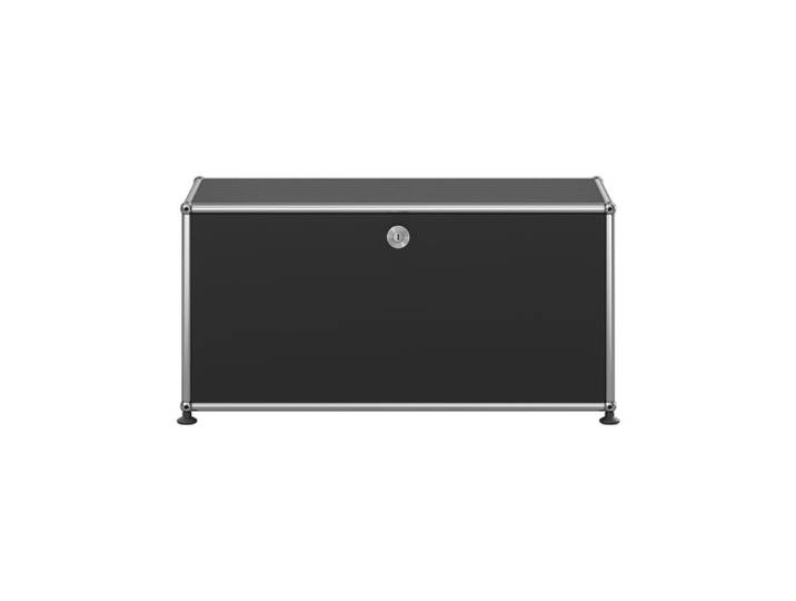 USM Haller Regal 1-fach hoch Breite 78 cm 1 Klapptür graphitschwarz mit Schloss 78x39x38