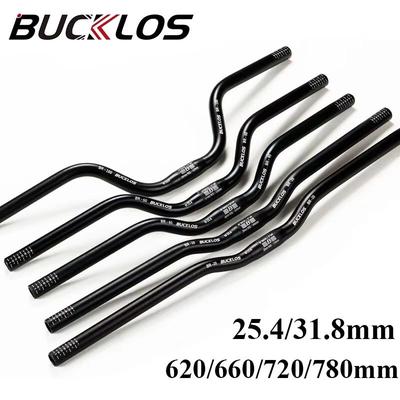 BUCKLOS ProFit Alloy MTB Handlebar Choose 31.8 Mm Or 25.4 Mm Clamp, 620 660 720 780 Mm Width 25.4 620 60mm black