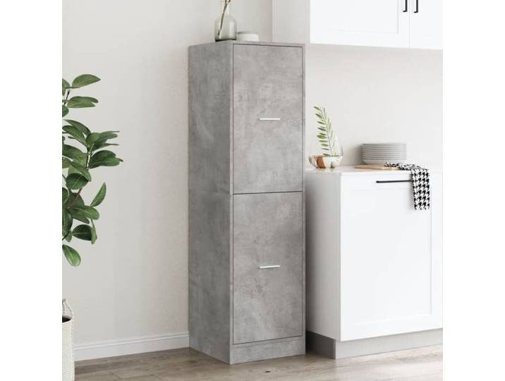 Moderne Armoire d'apothicaire BURKE Buffet haut gris béton 40x41x144 5 cm bois ingénierie AA1130
