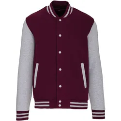 Kariban Unisex Fleece Jacke 'Teddy' College K497 wine/oxford grey 3XL