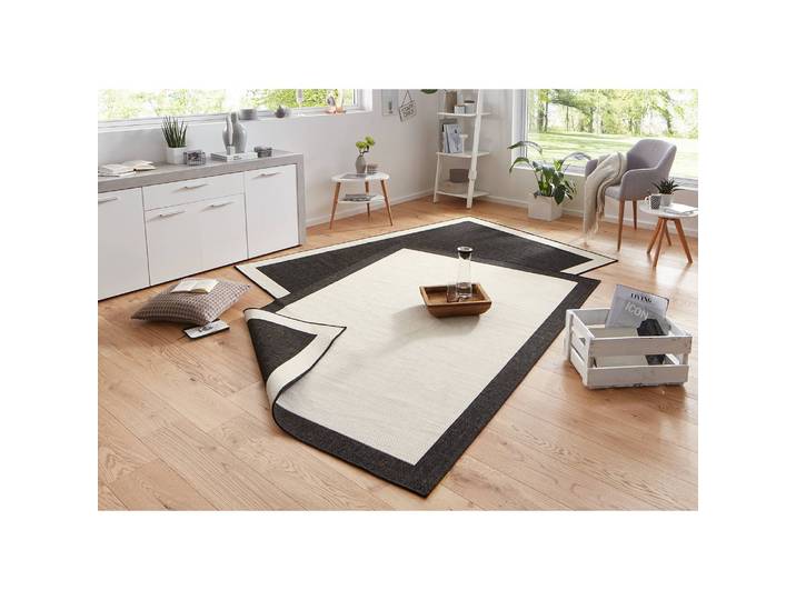 Tapis intérieur / extérieur Panama Noir/Noir Tissu 120 x 170cm