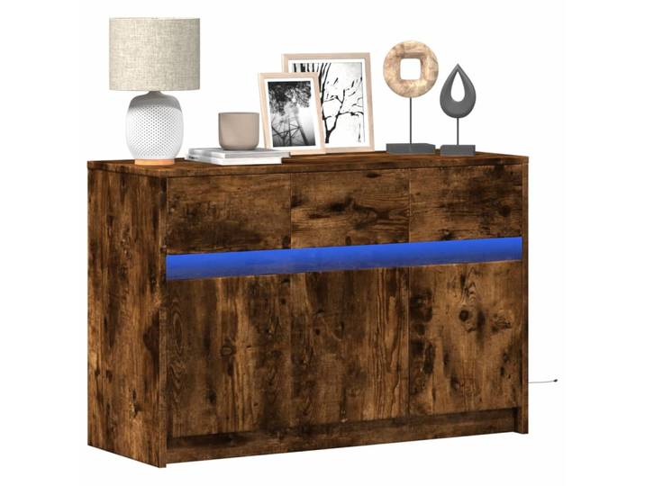 vidaXL TV-Schrank mit LED-Beleuchtung Räuchereiche 91x34x61 cm