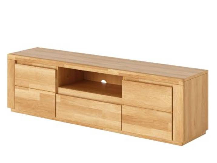 EDELHOLZ TV-Lowboard 160 cm Kernbuche Massivholz-Front mit Schublade geölt