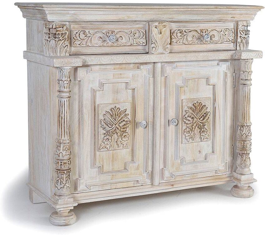Pharao24.de Kommode Sideboard aus Massivholz 2 türig