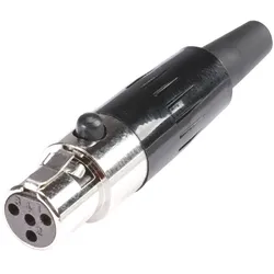 HICON Mini-XLR, 4-pol , Metall-, Löttechnik-Kabelbuchse, vergoldete(r) Kontakt(e), gerade, nickelfarben