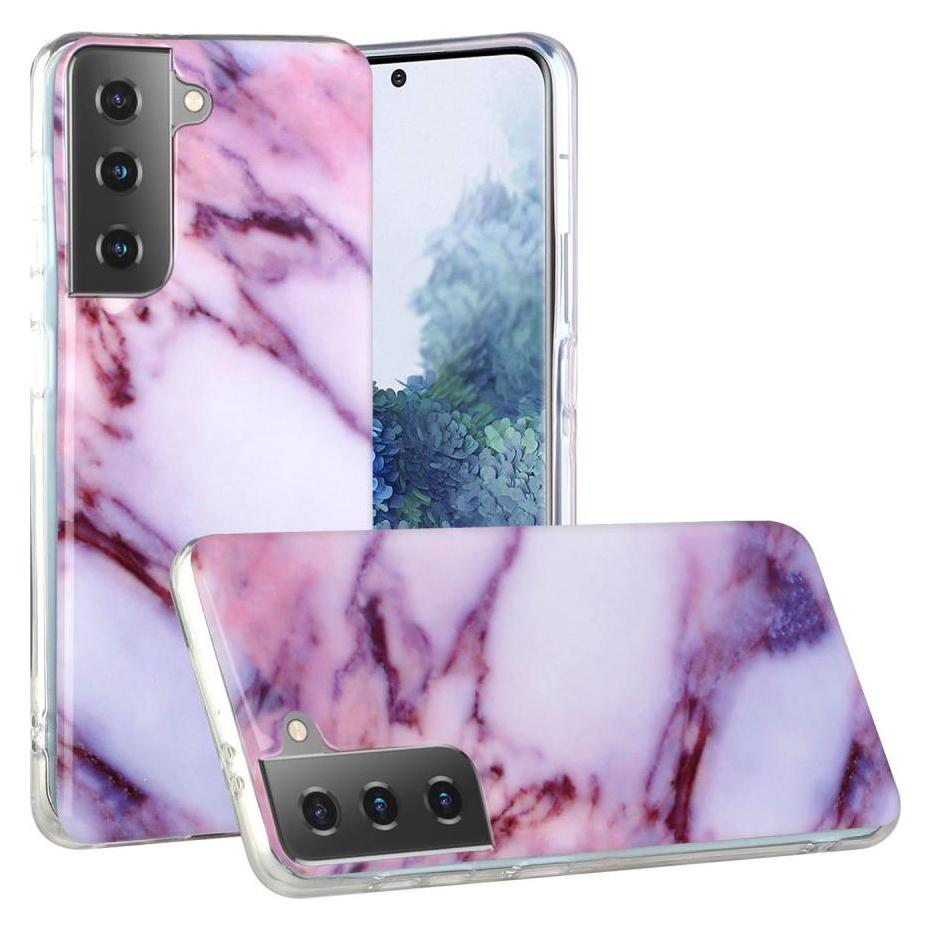Cover-Discount Galaxy S21+ - Softes Silikon Gummi Case purple Marble (Samsung Galaxy S21+) (101232532Aa)