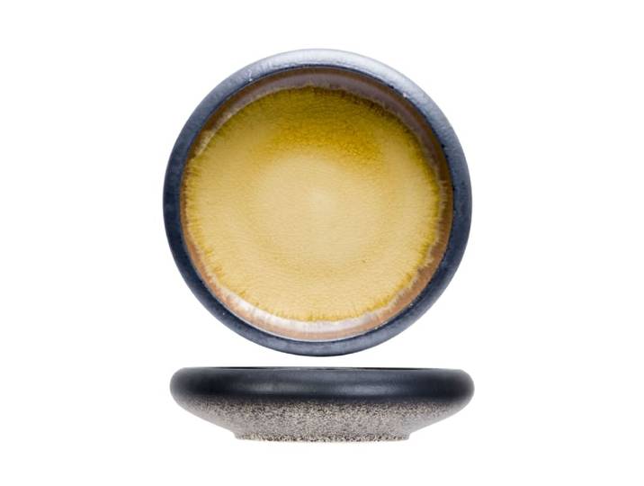 Lot de 12 Coupelles Apéritives en Grès, Jaune, D9,6 Cm