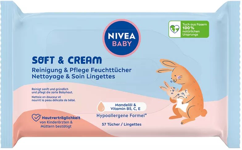Nivea - Baby SOFT & CREAM Feuchttücher, 57 Stück