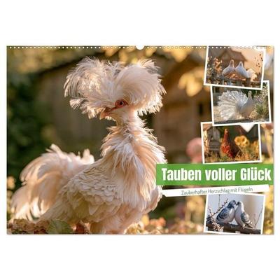 Tauben voller Glück (Wandkalender 2027 DIN A2 quer), CALVENDO Monatskalender