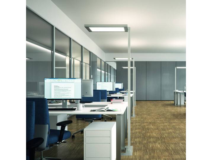Waldmann Stehlampe Lavigo Core DPS 12500/840/R/G1, dimmbar, weiß / opal, für Arbeitszimmer / Büro, Metall, Modern, Stehleuchte