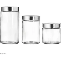 Ritzenhoff & Breker Vorratsglas-Set "VIO", rund, 3-teilig, Vorratsbehälter, Transparent