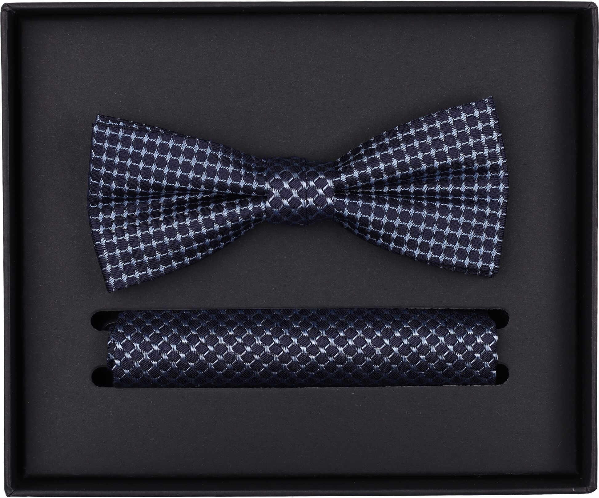 Fliege VENTI "VENTI Set aus Fliege und Einstecktuch gemustert", Herren, blau (mittelblau), 100% Seide, Fliegen