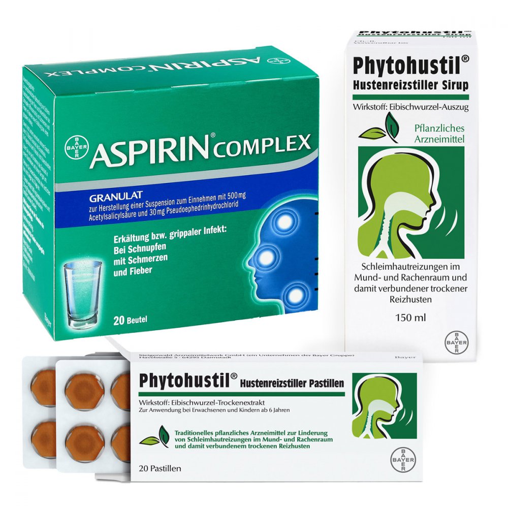 Bayer Vital GmbH Erkältungs-Set: Aspirin Complex, Phytohustill Hustenreizstiller 08100178