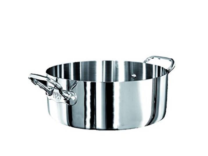 Pentole Agnelli Linea 1907 Schmortopf mit 2 Griffen, Aluminium, Silber, 36 cm
