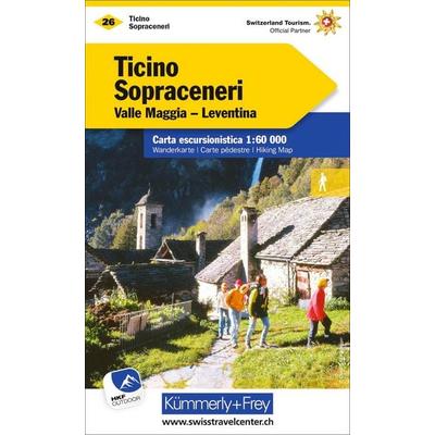 Kümmerly+Frey Wanderkarte 26 Ticino, Sopraceneri 1:60.000, Sonstige von , Kümmerly+Frey, 978-3-259-02226-9