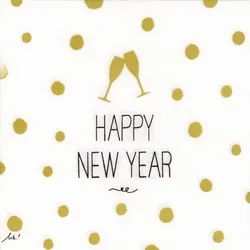 Papierservietten "Happy New Year", 33 x 33 cm, 20 Stück