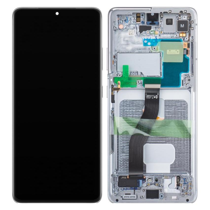 Samsung Display Unit für Galaxy S21 Ultra 5G G998, w/o Camera, silber (Display) (58267843)
