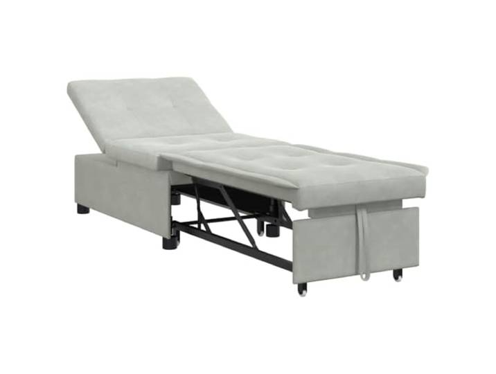 Coespram Schlafsofa Hellgrau Samt 194x67x82 cm Klappsofa Couch Bequemes Klappsofa aus weichem Samt mit robustem Sperrholzrahmen. Ideal als Platzsparer für Wohnzimmer und Gästezimmer.