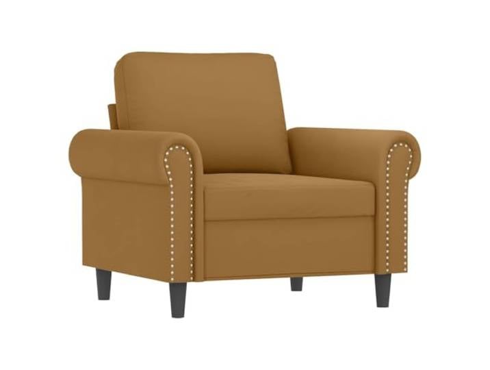 KTHLBRH 3-teiliges Sofa-Set aus braunem Samt mit Kissen Struktur aus Sperrholz und Metall, Füllung aus Schaumstoff, 6 Kissen inklusive