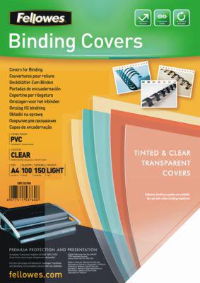Fellowes Deckblatt PVC, transparent, DIN A4, für Draht- und Plastikbindemaschinen, 150 µm, 100
