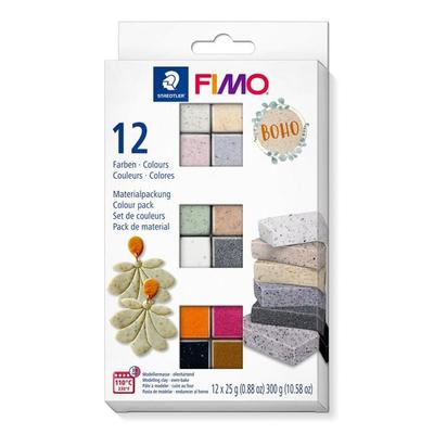 STAEDTLER FIMO effect Colour pack 8013, FIMO effect Boho Colours, 12 Halbblöcken á 25 g, 8013 C12-5