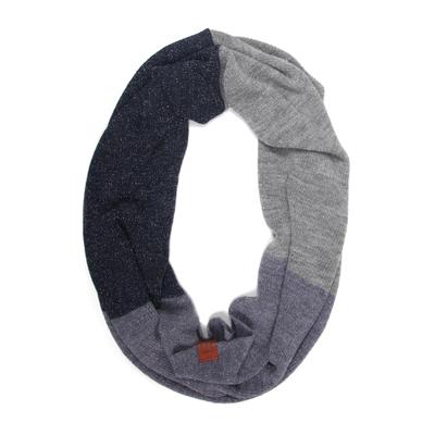 Loop "Bianca", Damen, blau (jeans), Polyacryl, COLLEZIONE ALESSANDRO, gestreift, Basic, Modetücher Loop, mit Glitzergarn