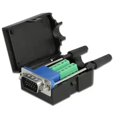 DeLOCK 66258 Drahtverbinder VGA 15 Pin, 10 Pin Terminalblock Schwarz