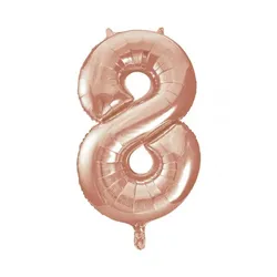 XL Folienballon Zahl 8 Roségold