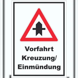 HB-Druck Vorfahrt nächste Kreuzung/Einmündung Aufkleber A1 (594x841mm)