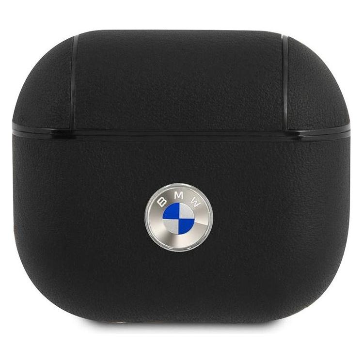 BMW BMA3SSLBK AirPods 3 cover czarny/black Geniune Leather Silver Logo (BMA3SSLBK)