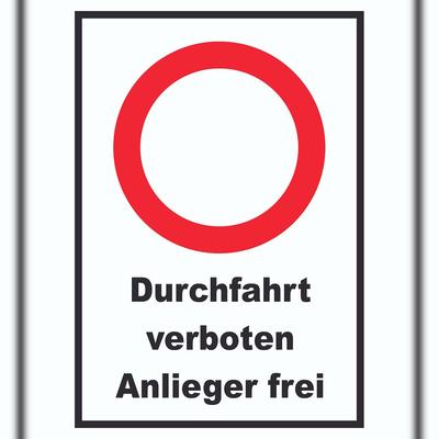 HB-Druck Durchfahrt verboten Anlieger frei Schild A6 (105x148mm)
