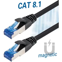 TM TI 58-1,5 - Patchkabel Cat.8.1 S/FTP, 1,5 m, magnetisch, schwarz