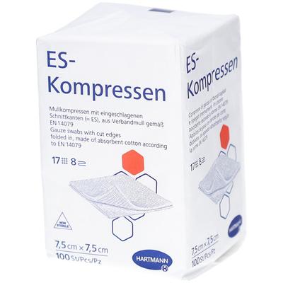 Es-Kompressen unsteril 7,5x7,5 cm 8fach 100 St Kompressen