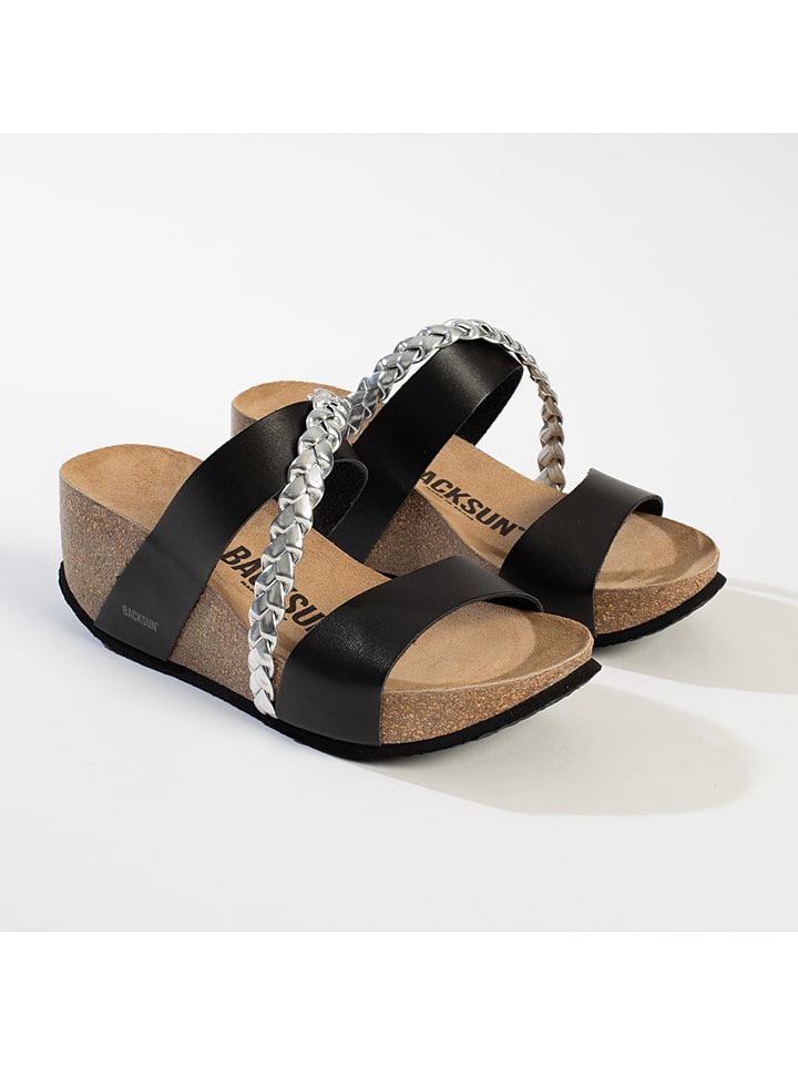 BACKSUN Keilpantoletten "Embu" in Schwarz - 37