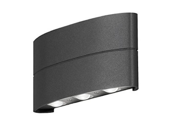 Konstsmide Applique murale d'extérieur Chieri Modern Up Down/LED haute puissance 6 x 1 W Verre transparent/aluminium/IP54/lumière extérieure Anthracite