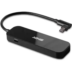 Lindy USB 3.2 Gen 1 Typ C Hub 4 Port (USB-C, 4 Ports), Dockingstation + USB Hub, Schwarz