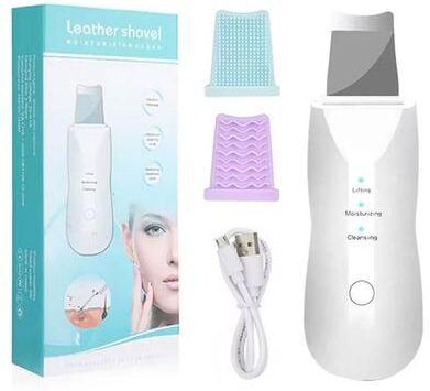 Silver Stone Store Deep Cleansing Facial Skin Scrubber   Face Spatula Exfoliator & Blackhead Pore Cleaner white