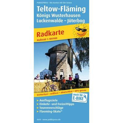 Publicpress Radkarte Teltow, Fläming, Königs Wusterhausen, Luckenwalde, Jüterbog 1:100.000, Sonstige von , KOMPASS Freytag & Berndt, 978-3-7473-0615-4