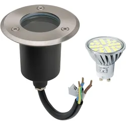 LED Bodenleuchte Bodenspot Bodenstrahler Edelstahl Eckig mit 4W LED Leuchtmittel Kaltweiß 2000KG belastbar IP67