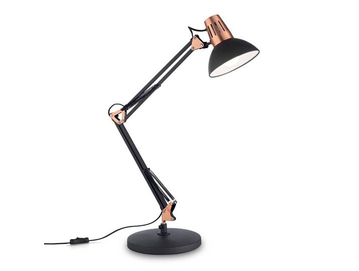 IDEAL LUX Schreibtischlampe Wally, schwarz, für Arbeitszimmer / Büro, Metall, Modern, Tischlampe
