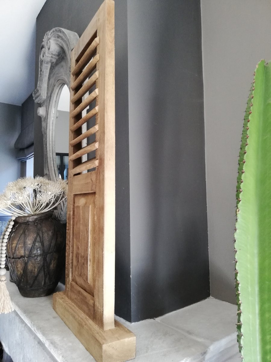 Stoer landelijk Louvre luik met voet, robuuste uitvoering, 95 cm hoog