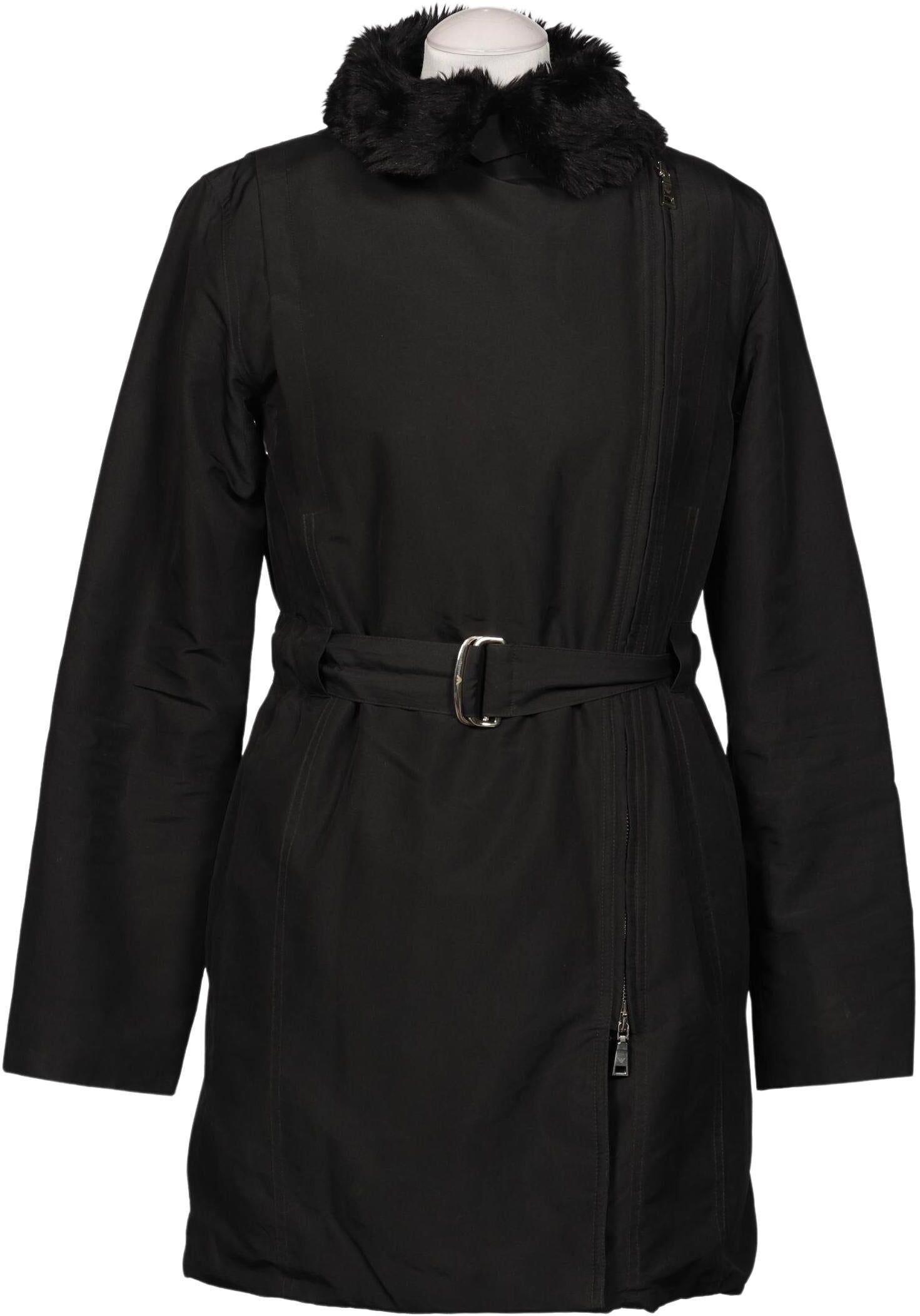 Giorgio Armani Emporio Armani Damen Mantel, Schwarz, Gr. EU 36 (IT 42), Synthetik - Second Hand