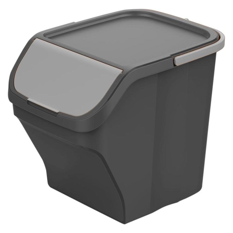 Mondex Stack n sort grey bucket with grey lid 30 x 40 x 34 cm 25 l (25 l) (49944175)