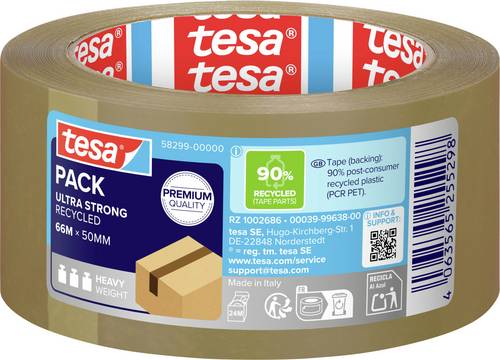 tesa ECO & ULTRA STRONG 58299-00000-00 Packband tesapack eco & ultra strong Braun (L x B) 66 m x 50 mm 1 St.